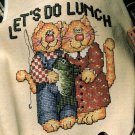 Cross Stitch Chart - LET's DO LUNCH Kitty Cats Pattern Needlepoint Vintage from 1991