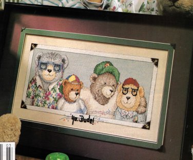 Cross Stitch Chart - "YO, DUDE" BEARS Pattern Needlepoint Vintage from 1991