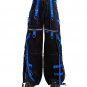 Gothic Black Cargo Pants with Chains Straps,Streetwear Denim Punk , Goth Trendy Hip hop Techwear