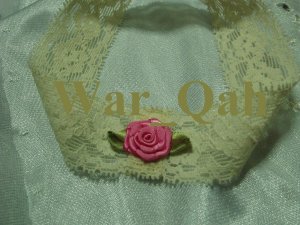 Shabby Chic Stretch Lacy Baby Headband - Pink Satin Rosette - FREE SHIPPING!