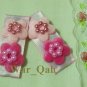 Pair Pink & Mauve Felt Daisies w/Gem Center Clips - Baby, Toddlers, Girls