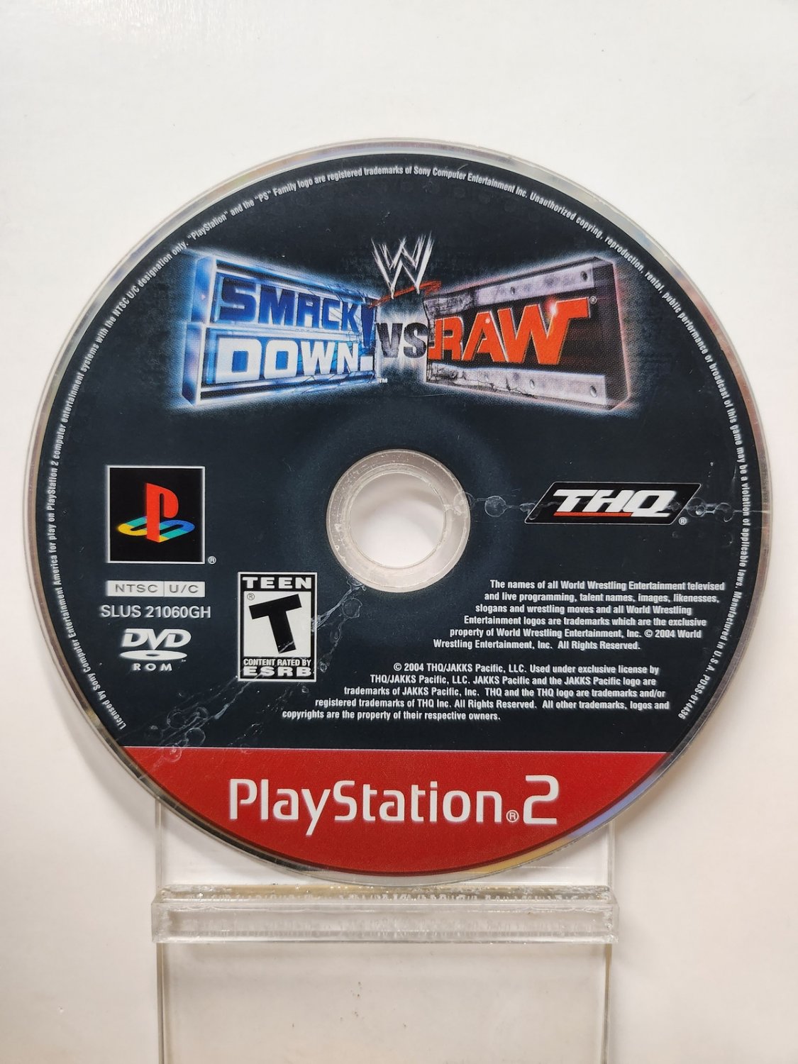 WWE Smack Down Vs Raw (PlayStation 2, 2004) Authentic Disc Only PS2