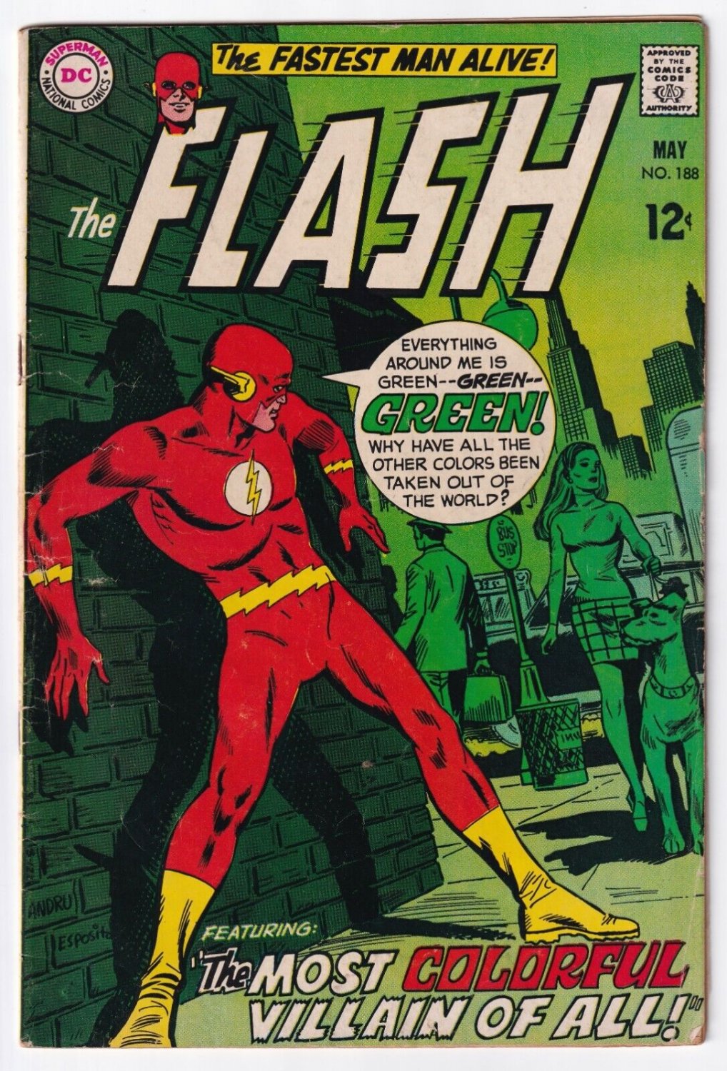 The FLASH #188 SILVER AGE DC 1st series CIRCA 1969. High quality Scans.