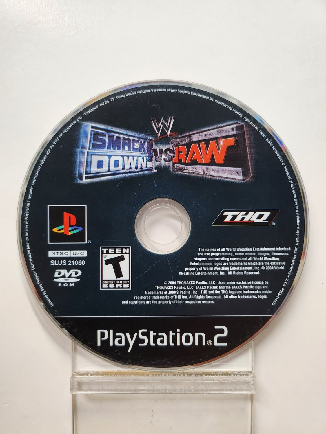 WWE Smack Down Vs Raw (PlayStation 2, 2004) Authentic Black Label Disc Only PS2