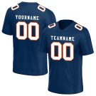 Custom Navy Orange Football Jersey Player  Adult Youth Fans Team Uniforms