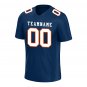 Custom Navy Orange Football Jersey Player  Adult Youth Fans Team Uniforms