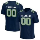 Custom Navy Light Green Football Jersey Player Fans Team Uniforms