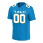 Custom Light Blue Orange Football Jersey Men Women and Youth Player Fans Team Uniforms