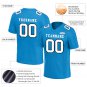 Custom Light Blue Football Jersey Player Fans Team Uniforms For Adult and Youth