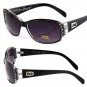 Womens Oval Wrap Rhinestones Sunglasses Fashion Designer Shades Celebrity Bling
