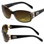 Womens Oval Wrap Rhinestones Sunglasses Fashion Designer Shades Celebrity Bling