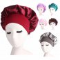 Women Satin Night Sleep Cap Hair Bonnet Hat Silk Head Cover Wide Elastic Band