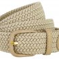 7001 Women's Leather Covered Buckle Woven Elastic Stretch Belt, 1-1/4"" Wide