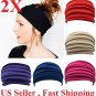 2pcs Elastic Stretch Wide Head band Hairband Running Yoga Turban Women Head mask