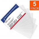5-Pack Medicare Holder Protector Sleeves Clear PVC For Credit Card Business Card