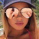 Flat Top Flare Lens Aviator Women Sunglasses GOLD ROSE PINK Style Ban SHADZ