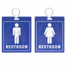 2 Pack Restroom Pass Keychains (1 Mens / 1 Womens) Flexible Bathroom Key Chains