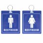 2 Pack Restroom Pass Keychains (1 Mens / 1 Womens) Flexible Bathroom Key Chains