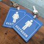 2 Pack Restroom Pass Keychains (1 Mens / 1 Womens) Flexible Bathroom Key Chains