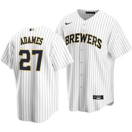Brewers willy adames cool base jersey white