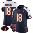 Chicago Bears Caleb Williams Navy White 2024 F.U.S.E. With 51 Patch Football Jersey