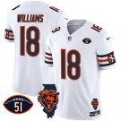 Chicago Bears Caleb Williams White 2024 F.U.S.E. With 51 Patch Football Jersey