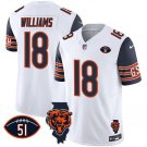 Chicago Bears Caleb Williams White Navy 2024 F.U.S.E. With 51 Patch Football Jersey