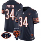 Chicago Bears Walter Payton Navy 2024 F.U.S.E. With 51 Patch Football Jersey