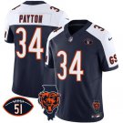 Chicago Bears Walter Payton Navy White 2024 F.U.S.E. With 51 Patch Football Jersey