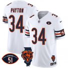 Chicago Bears Walter Payton White 2024 F.U.S.E. With 51 Patch Football Jersey