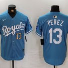 Kansas City Royals Salvador Perez Number Royal Cool Base Jersey