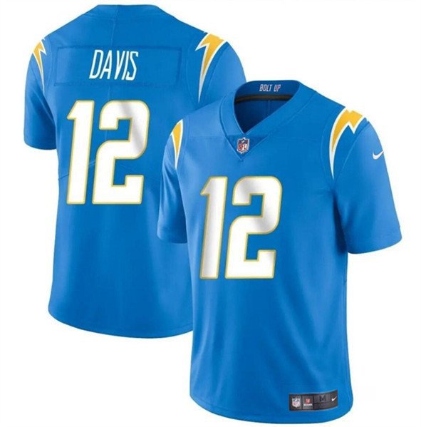 Los Angeles Chargers Derius Davis Blue 2024 Vapor Limited Football Jersey