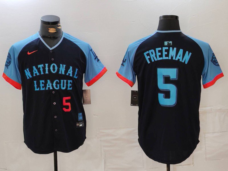 Los Angeles Dodgers Freddie Freeman Number Navy 2024 All Star Jersey