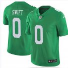 Men & Youth #0 D'andre Swift Philadelphia Eagles Color Rush Vapor Limited Light Green Jersey