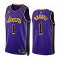 Men & Youth #1 D'Angelo Russell Los Angeles Lakers 2022-23 Statement Edition Black Jersey