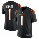 Men & Youth #1 Ja'Marr Chase Cincinnati Bengals Stitched Vapor Limited Black Jersey