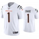 Men & Youth #1 Ja'Marr Chase Cincinnati Bengals Stitched Vapor Limited White Jersey