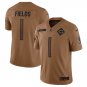 Men & Youth #1 Justin Fields Chicago Bears 2023 Salute to Service Edition Brown Jersey