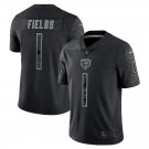 Men & Youth #1 Justin Fields Chicago RFLCTV Color Rush Limited Black Jersey