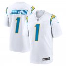 Men & Youth #1 Quentin Johnston Los Angeles Chargers White Game Jersey