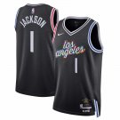 Men & Youth #1 Reggie Jackson Los Angeles Clippers 2022-23 City Edition Black Jersey
