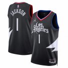 Men & Youth #1 Reggie Jackson Los Angeles Clippers Statement Edition Black Jersey