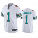Men & Youth #1 Tua Tagovailoa Miami Alternate Color Rush Limited White Jersey