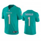 Men & Youth #1 Tua Tagovailoa Miami Color Rush Limited Aqua Jersey