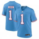 Men & Youth #1 Warren Moon Tennessee Titans Throwback Light Blue Jersey