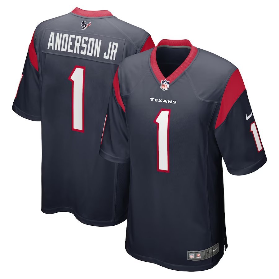 Men & Youth #1 Will Anderson Jr. Houston Texans Navy Blue Stitched Jersey