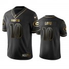 Men & Youth #10 Jordan Love Green Bay Packers Black Golden Edition Jersey