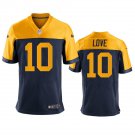 Men & Youth #10 Jordan Love Green Bay Packers Throwback Navy Jersey