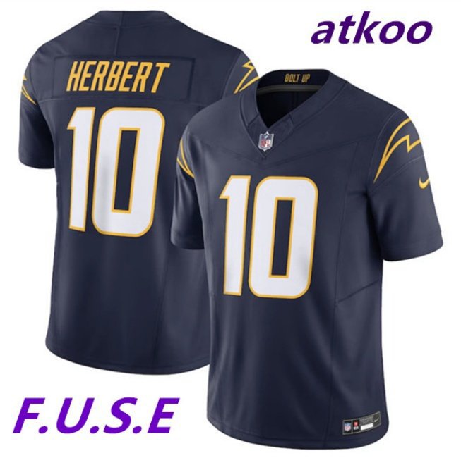 Men & Youth #10 Justin Herbert Los Angeles Alternate Color Rush Limited Navy Blue Jersey