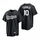 Men & Youth #10 Justin Turner Los Angeles Dodgers Black Fahsion Jersey